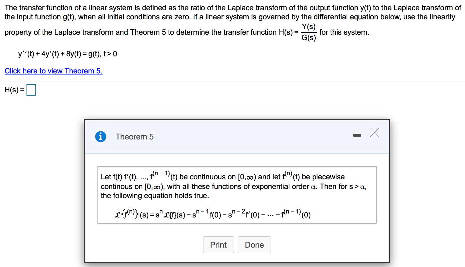 Solved The transfer function of a linear system is defined | Chegg.com