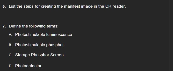 Solved 6. List the steps for creating the manifest image in | Chegg.com