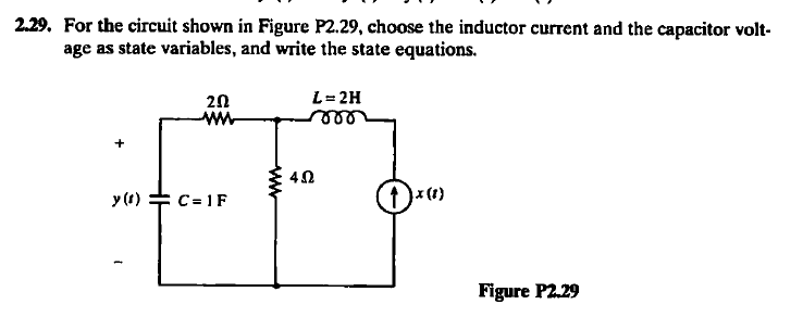 Solved 2.29. For the circuit shown in Figure P2.29, choose | Chegg.com