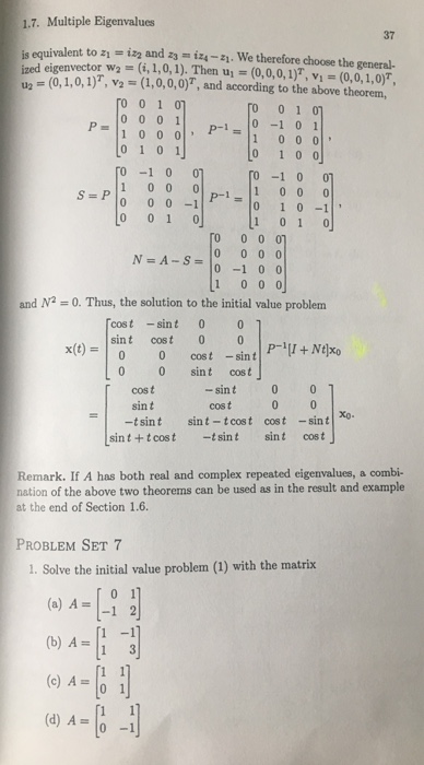 Solved 1.7 Multiple Eigenvalues The fundamental theorem for | Chegg.com