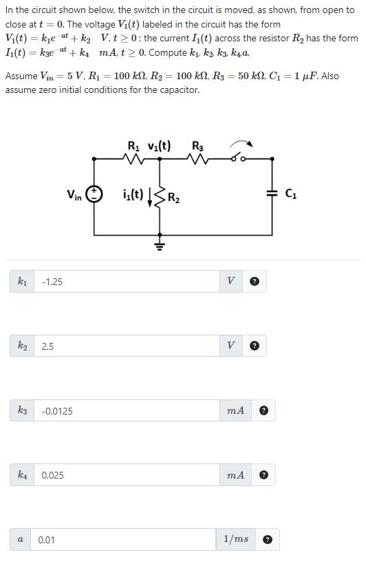 Solved In the circuit shown below, the switch in the circuit