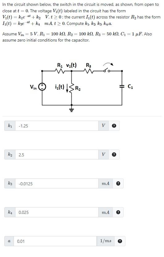 Solved In The Circuit Shown Below, The Switch In The Circuit | Chegg.com