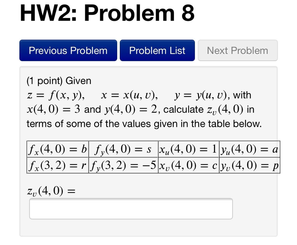 Solved Hw2 Problem 8 Previous Problem Problem List Next Chegg Com