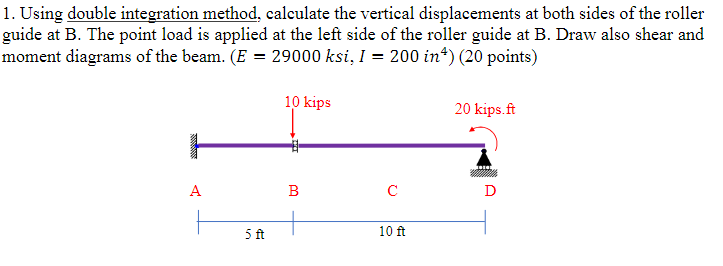 Solved Please be sure to use the double integration method. | Chegg.com