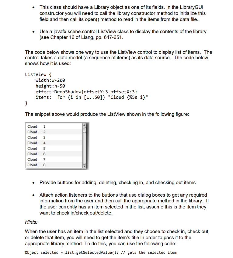 Solved AA. Final Project - Improved JavaFX GUI Personal | Chegg.com