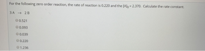 Solved 2.370. Calculate the rate constant. For the following | Chegg.com