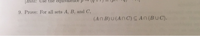 Solved Prove For All Sets A , B And C , ( A Intersection B) | Chegg.com