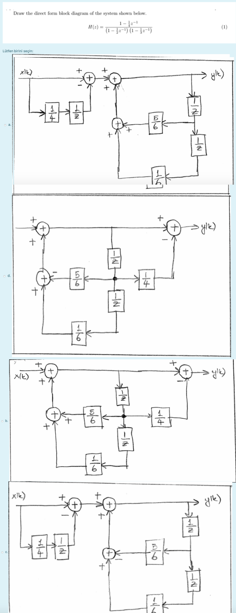 Solved Draw the direct form block diagram of the system | Chegg.com