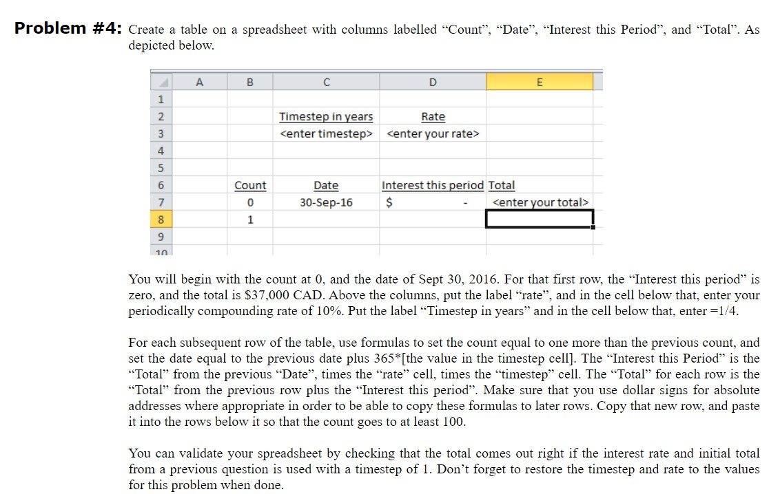 Solved On a new spreadsheet, copy and paste the table from | Chegg.com