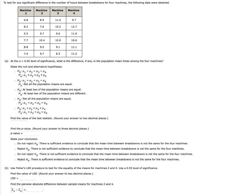 Significant Difference Questions Solved To test for any significant difference in the number | Chegg.com