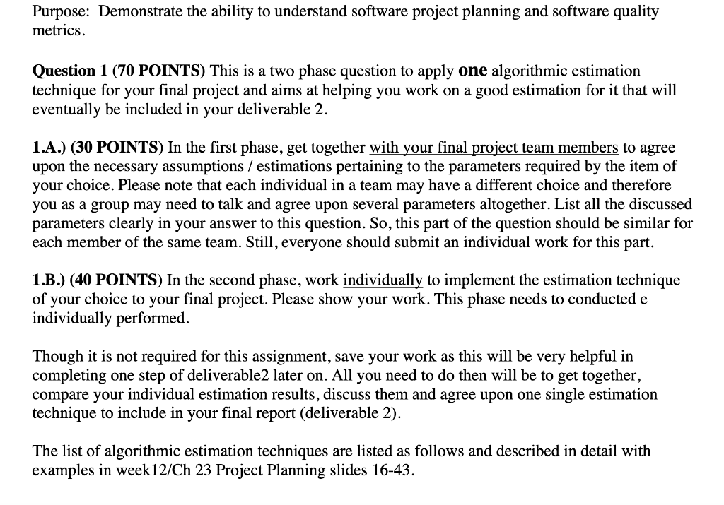 Purpose: Demonstrate the ability to understand | Chegg.com