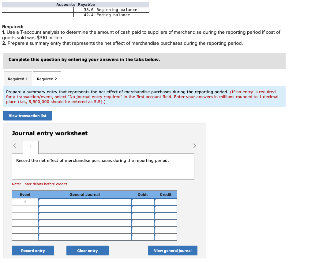 Solved Exercise 212 (Algo) Determine cash paid to suppliers