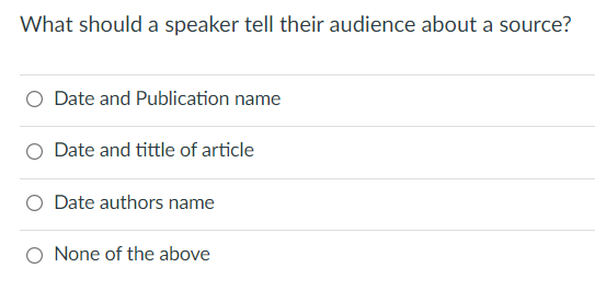 Solved What should a speaker tell their audience about a | Chegg.com