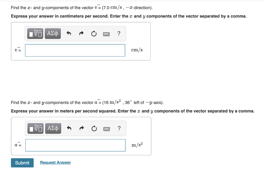 Solved Find the r- and y-components of the vector (7.0 | Chegg.com