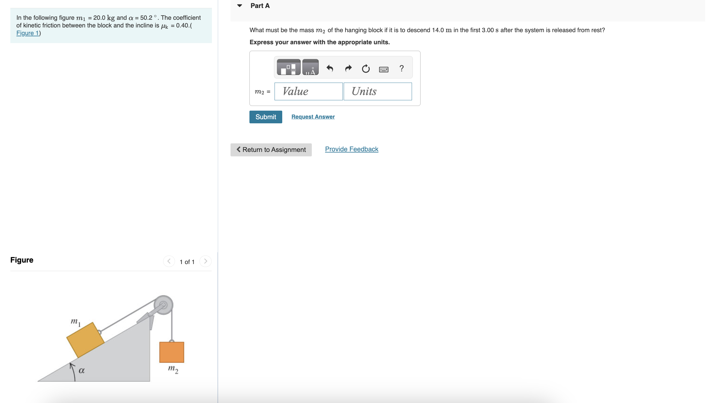 Solved In the following figure m1=20.0 kg and α=50.2∘. The | Chegg.com