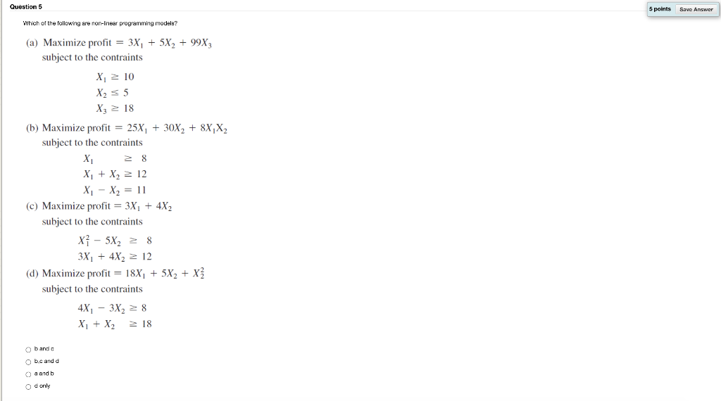 Solved Question 5 5 points Save Answer Which of the | Chegg.com
