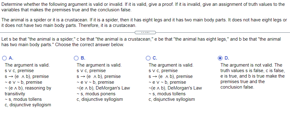 Solved Determine Whether The Following Argument Is Valid Or | Chegg.com