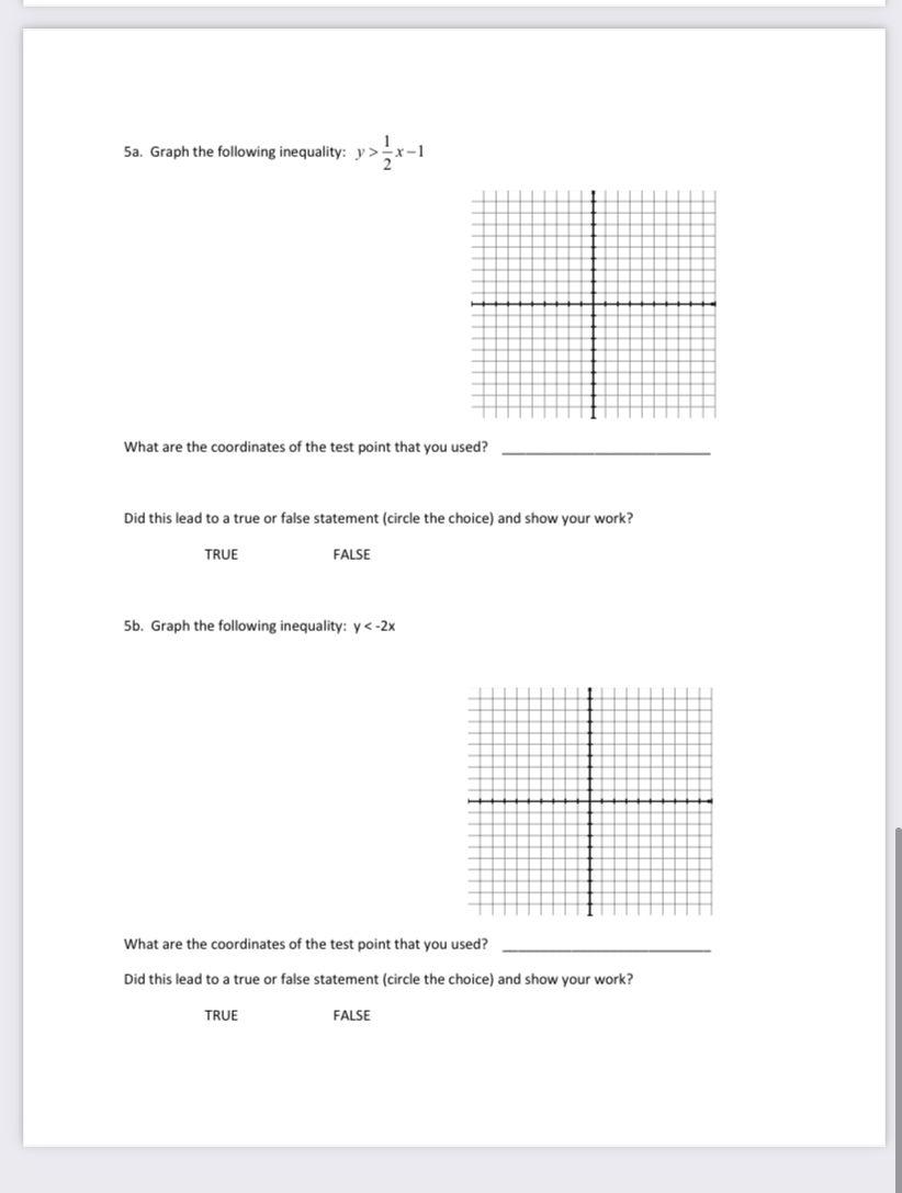 Solved Sa. Graph the following inequality: y>x-1 > What are | Chegg.com