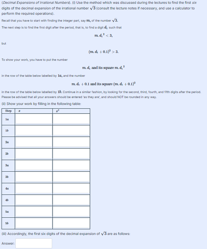 Solved give me ﻿answers for the table and for iii and | Chegg.com