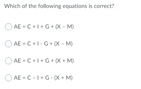 Solved Which Of The Following Equations Is Correct Ae Chegg Com