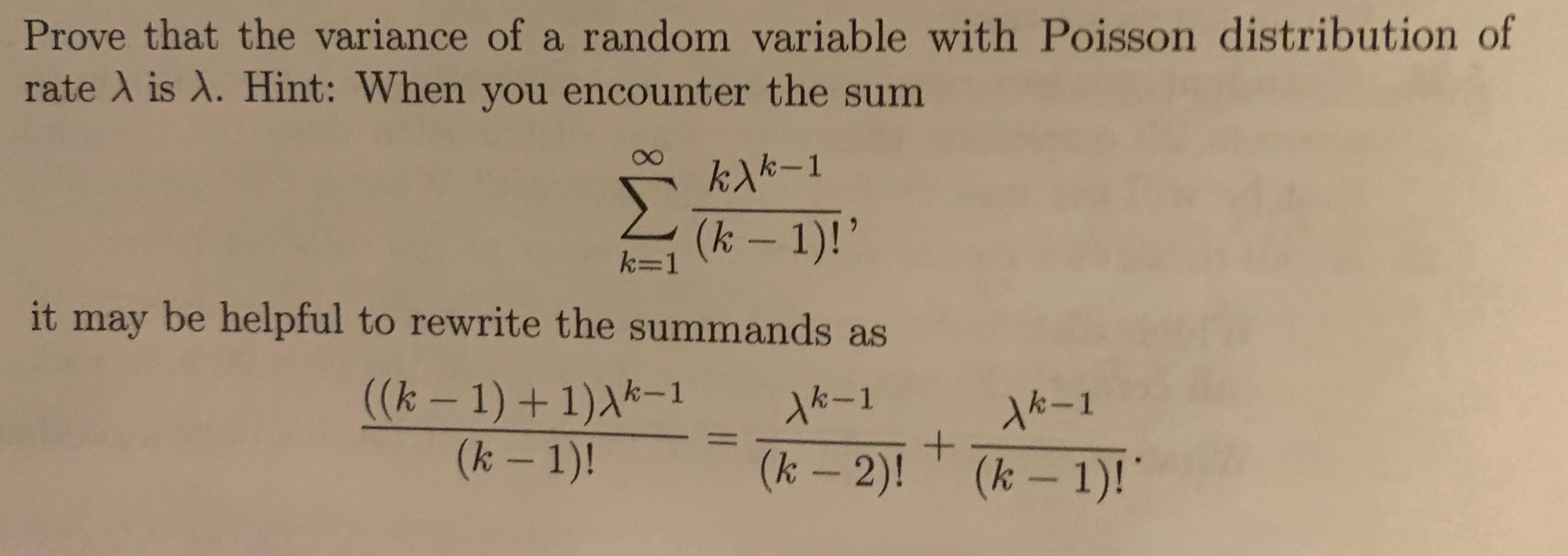 Solved Prove that the variance of a random variable with | Chegg.com