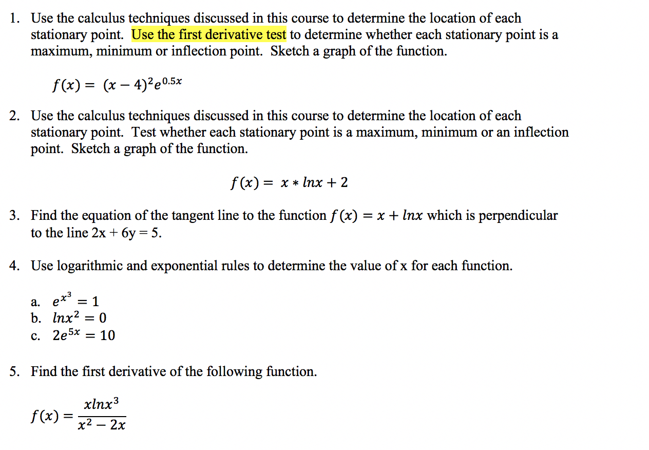 Solved 1. Use the calculus techniques discussed in this | Chegg.com