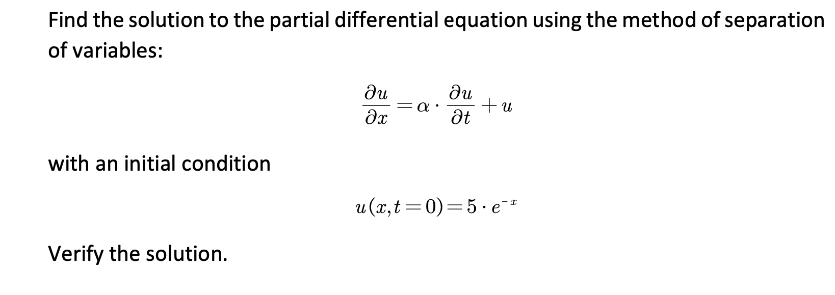 Solved Find the solution to the partial differential | Chegg.com