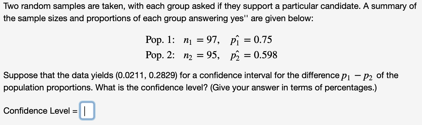Solved Two random samples are taken, with each group asked | Chegg.com