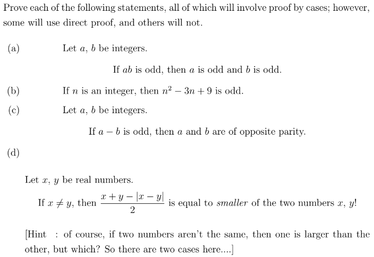 Solved Prove Each Of The Following Statements, All Of Which | Chegg.com