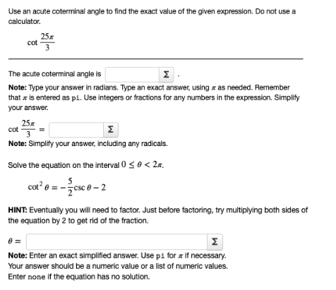 Coterminal Angle Calculator Radians