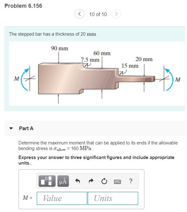 Solved Problem 6.156 10 Of 10 The Stepped Bar Has A | Chegg.com