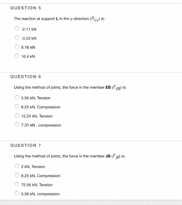Solved QUESTION 4 For the truss shown in the figure below. | Chegg.com