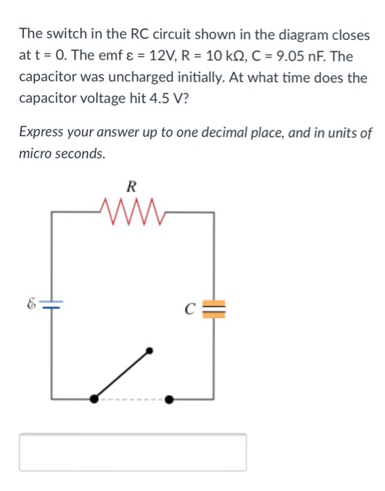Solved The switch in the RC circuit shown in the diagram