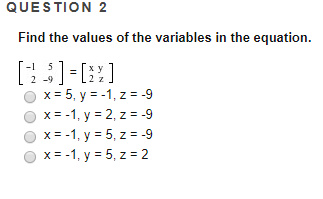 solved find the values of the variables in the... Solved QUESTION 2 Find the values of the variables in the | Chegg.com