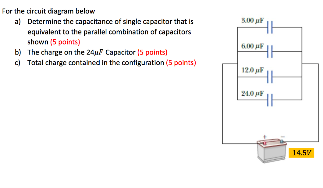 Solved 3.00 uF For the circuit diagram below a) Determine | Chegg.com