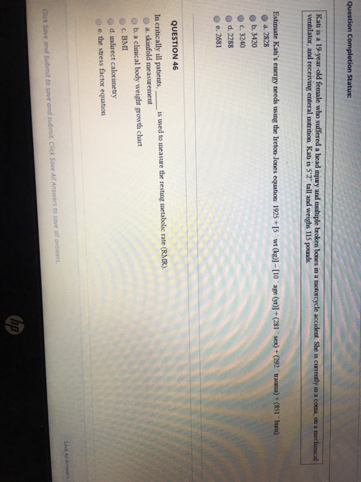 Solved Question Completion Status Kati is a 19yearold