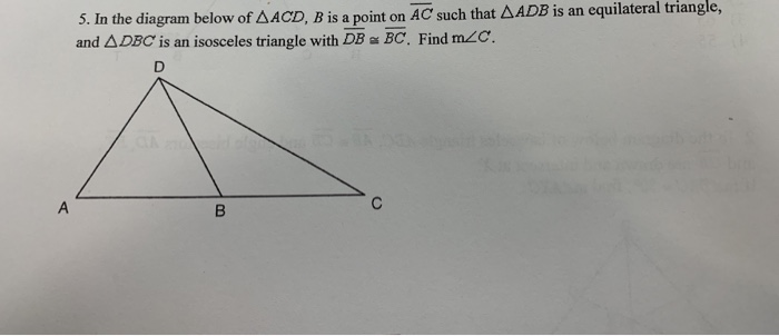 Solved In the diagram below of AACD, B is a point on AC such | Chegg.com