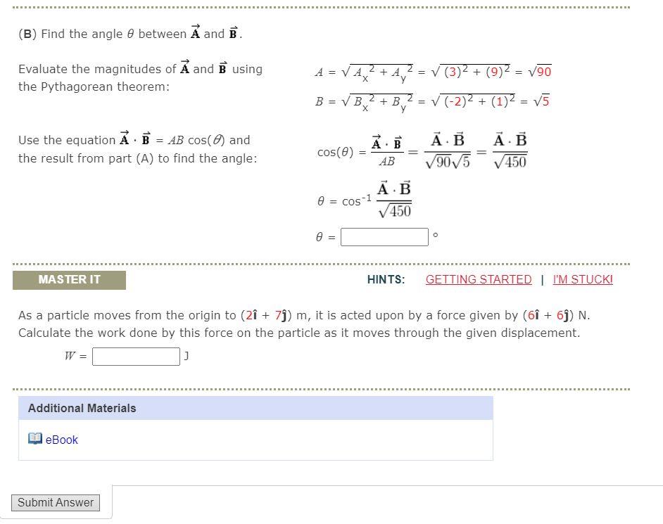 Solved Example 7 2 The Scalar Product The Vectors A And E Chegg Com