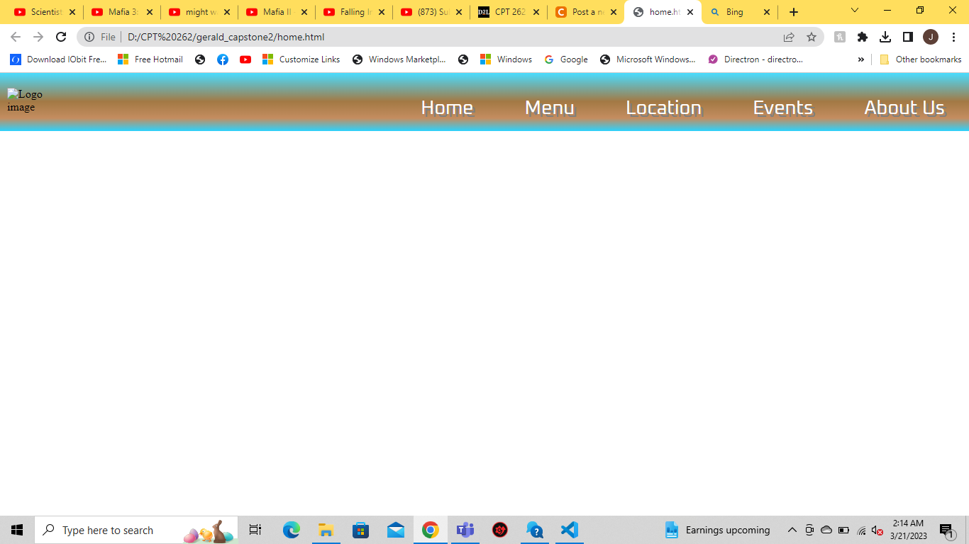 HTML and CSS Question: I need help with my navbar, it | Chegg.com