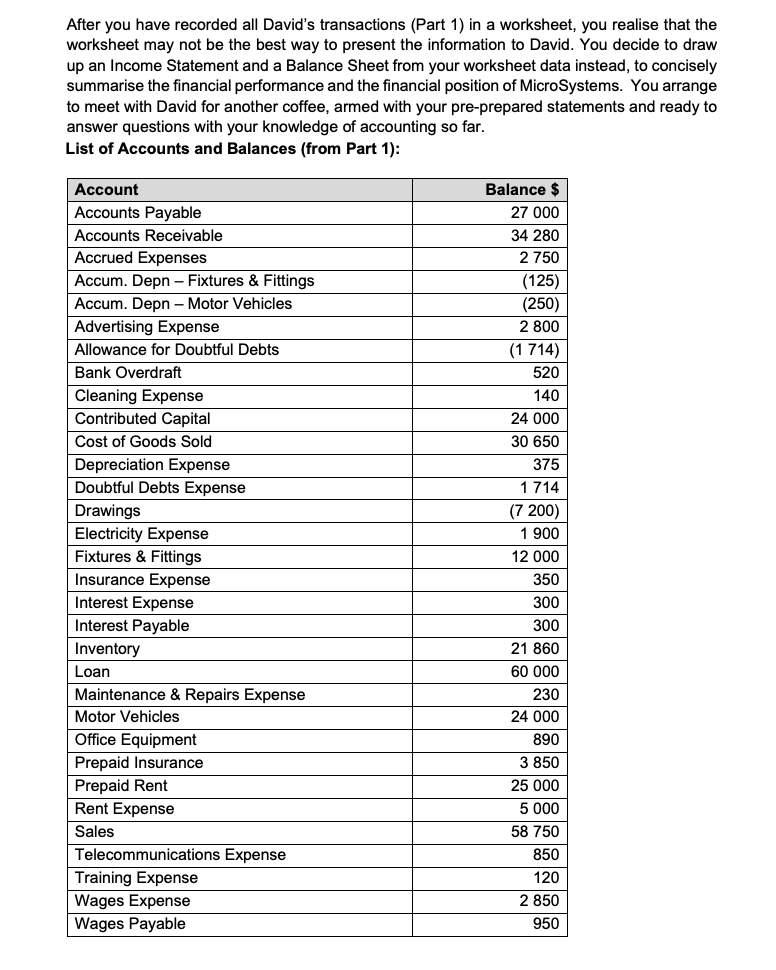 Solved Prepare a classified Balance Sheet (Statement | Chegg.com
