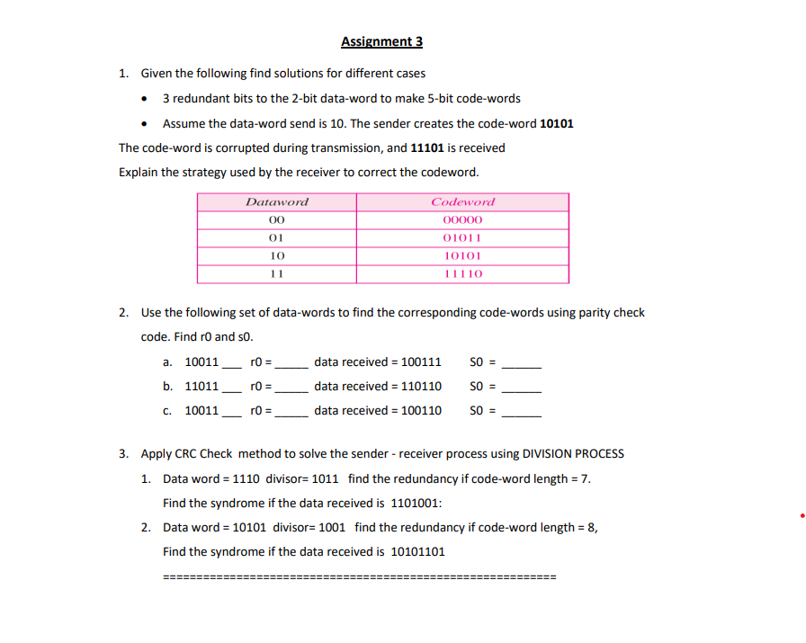 Solved Assignment 3 1. Given the following find solutions | Chegg.com