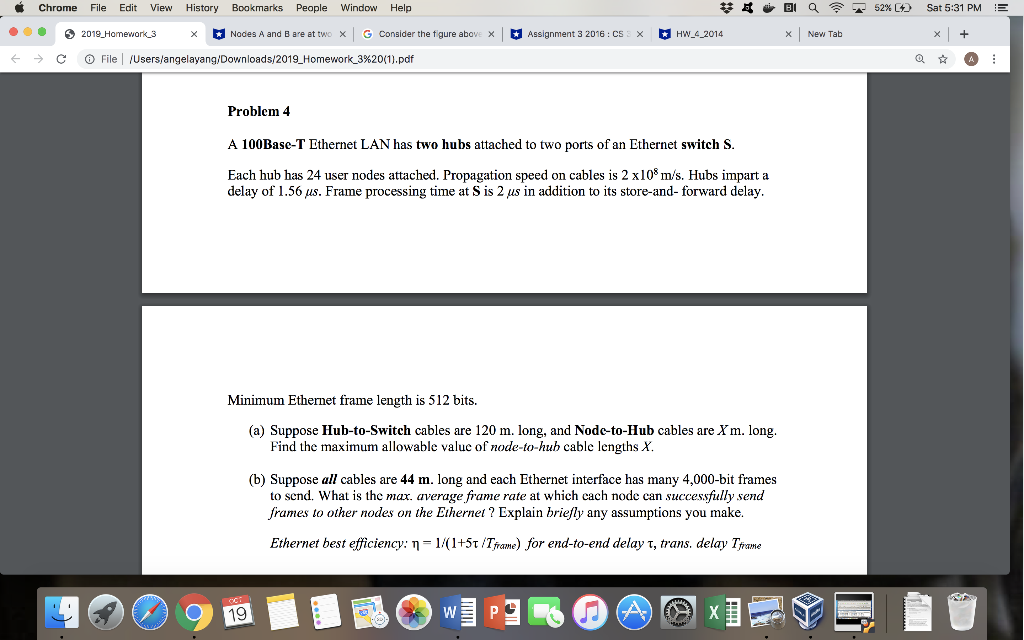 52% C+ =_ Chrome File Edit View History Bookmarks | Chegg.com