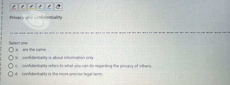 Solved Privacy And Confidentiality Select One: O A. Are The | Chegg.com