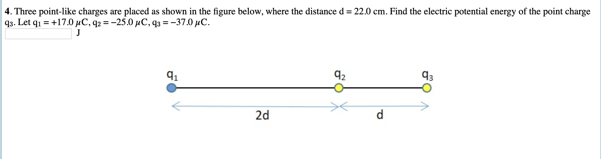 Solved 4. Three Point-like Charges Are Placed As Shown In | Chegg.com