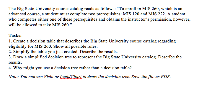 Solved The Big State University course catalog reads as Chegg com Solved The Big State University course catalog reads as Chegg com