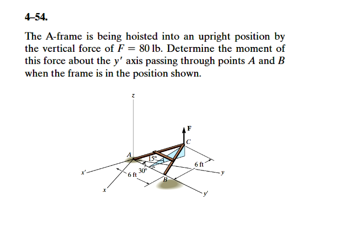 Solved 4-54. The A-frame is being hoisted into an upright | Chegg.com