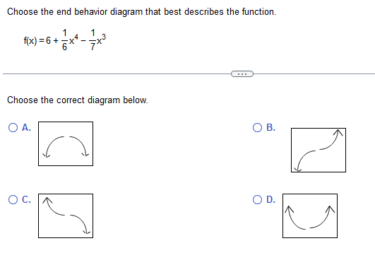 Solved Choose the end behavior diagram that best describes | Chegg.com