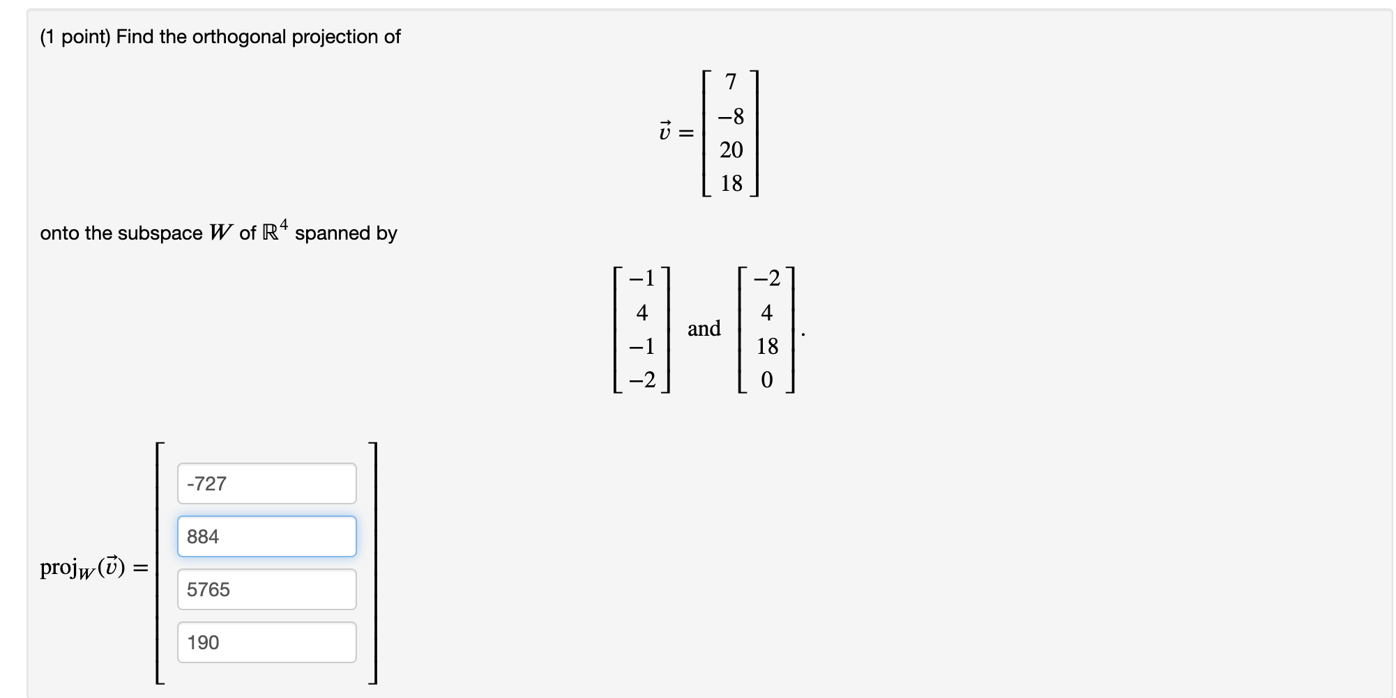 solved-1-point-find-the-orthogonal-projection-of-7-8-13-chegg