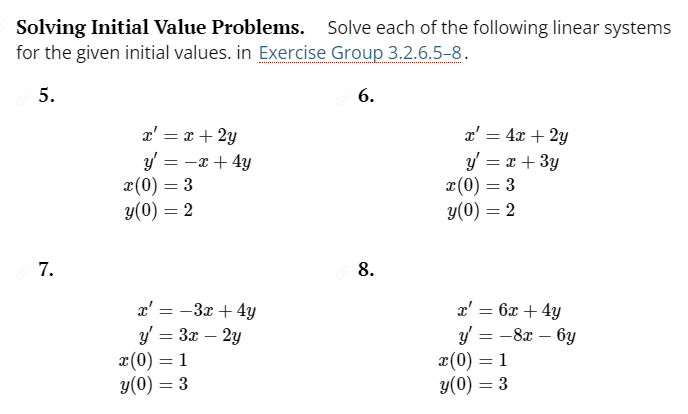 Solved Solving Initial Value Problems Solve Each Of The