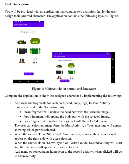 Please create an Android app using ANDROID STUDIO | Chegg.com